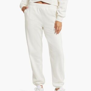 NEW Beyond Yoga On The Go Cotton Blend Joggers in Fresh Snow